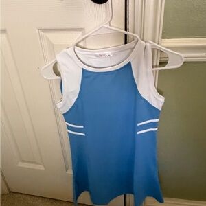 NWT -Girls Tennis Dress - Sleeveless Blue and White